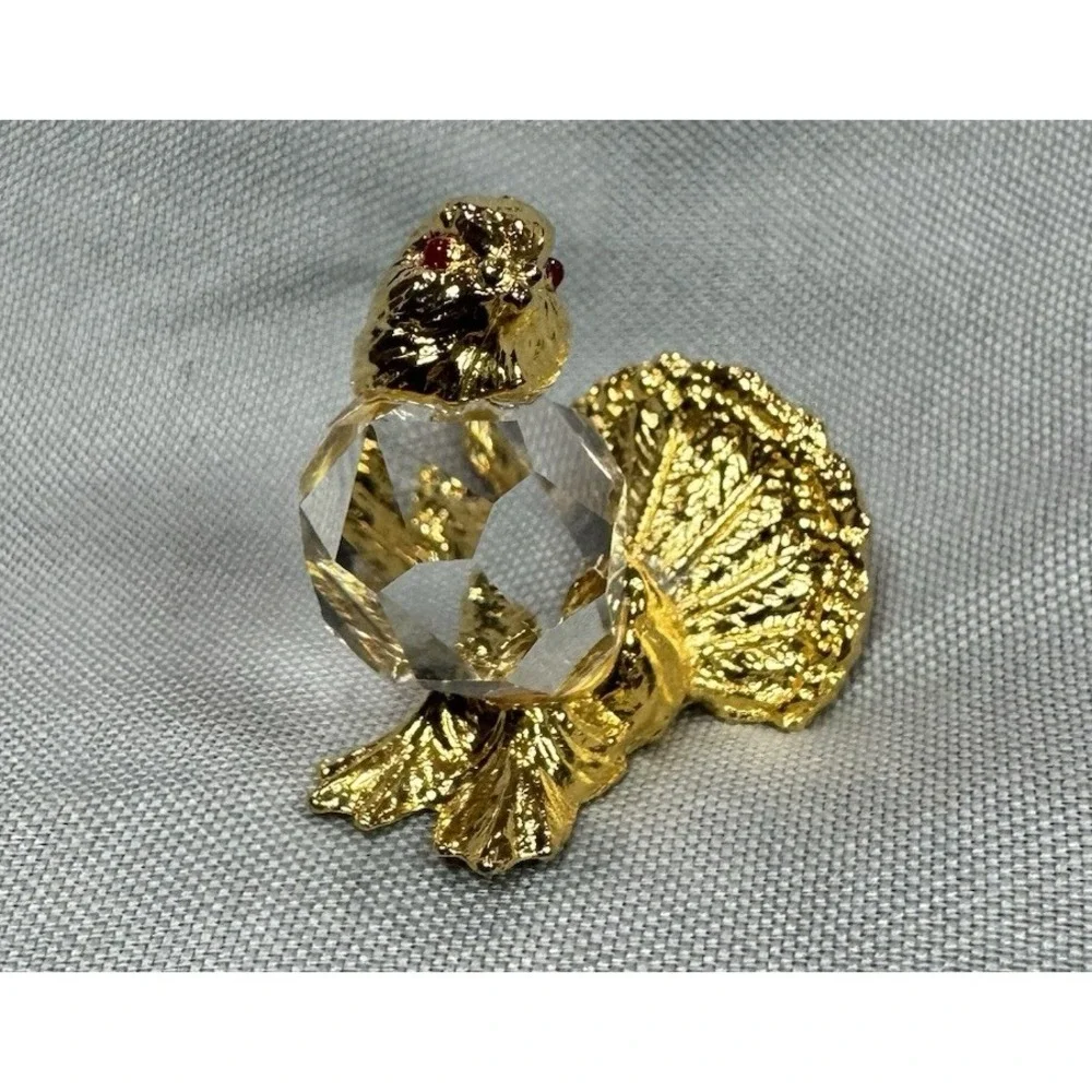 Vintage Swarovski Star Collection Songbird Figurine 66024‎ Gold Crystal